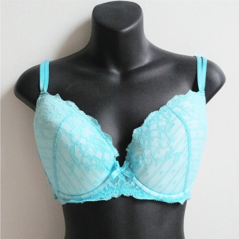 Chantelle Rive Gauche Push-Up Bra 38D aqua blue